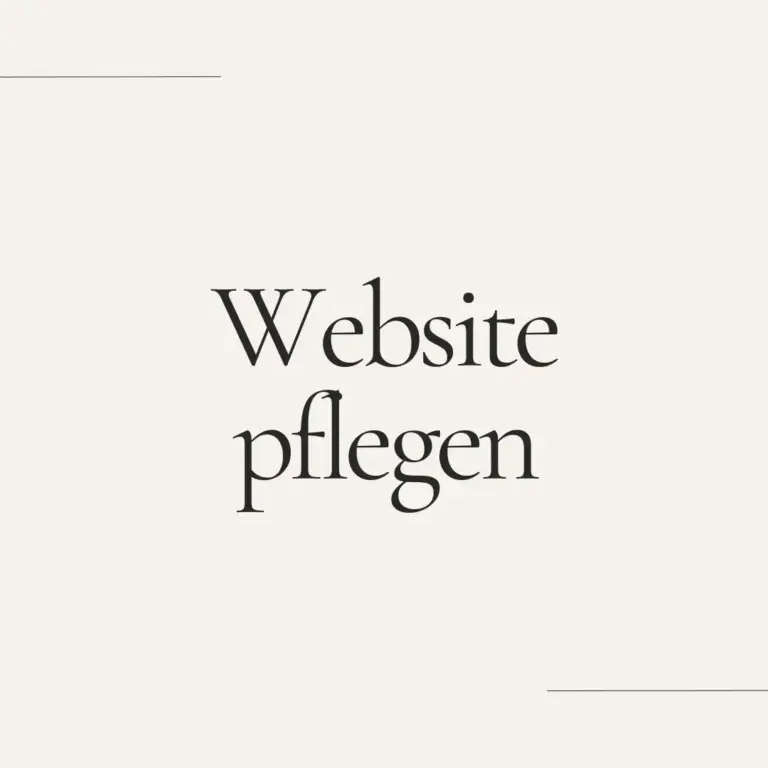 Website pflegen