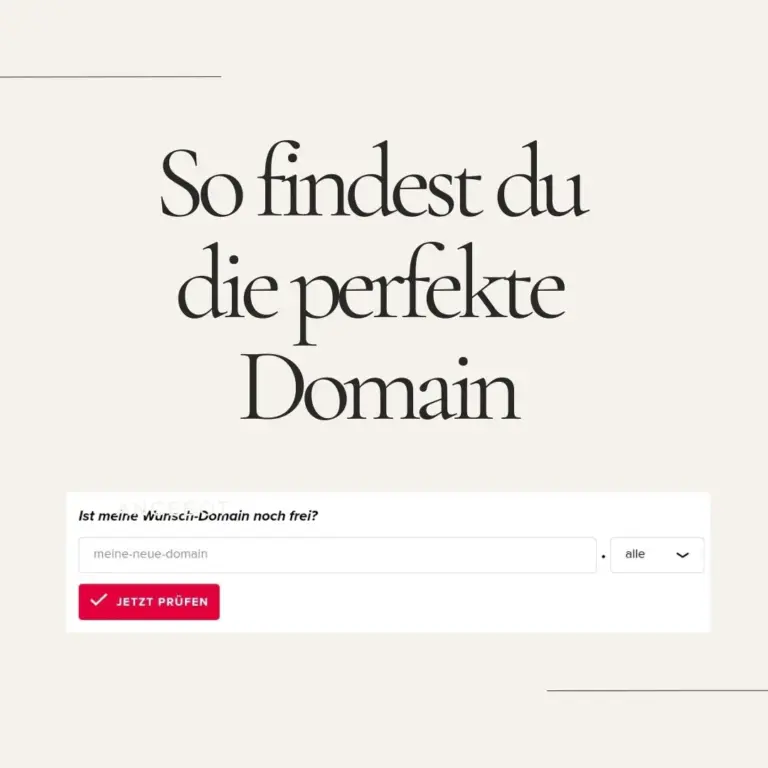 So findest du die perfekte Domain. Ausschnitt von einem Eingabefeld, zum Prüfen ob die Domain noch verfügbar ist.