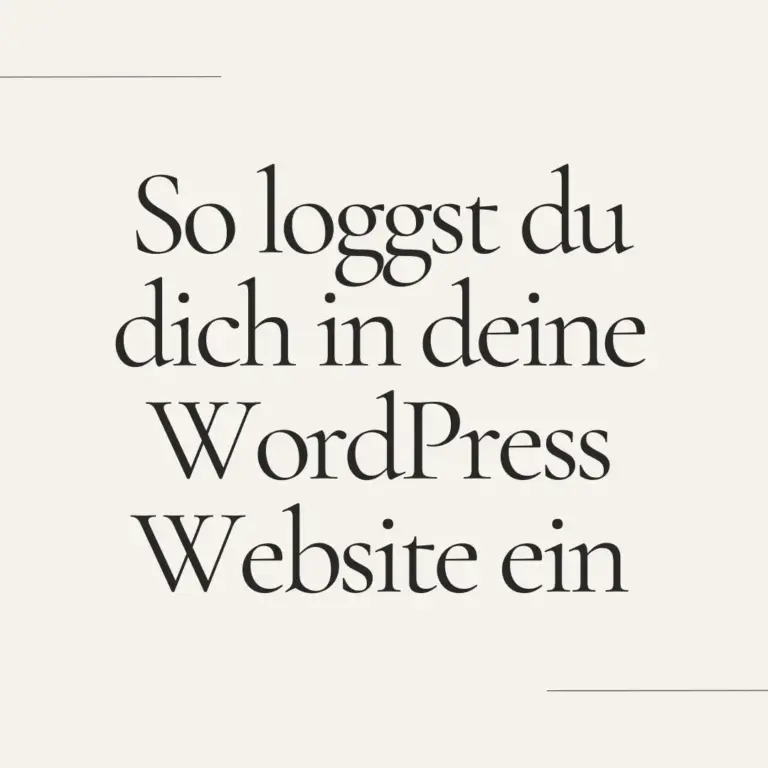 So loggst du dich in deine WordPress Website ein
