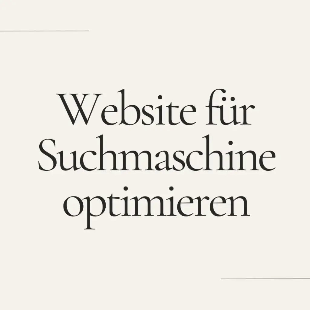 Website für Suchmaschine optimieren